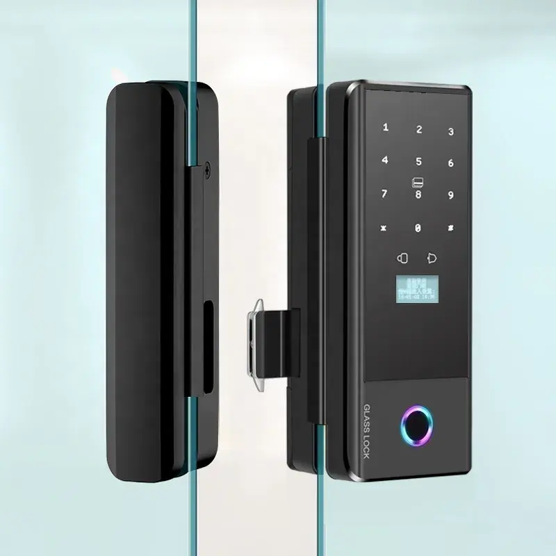 Khóa vân tay cửa kính Tuya J7 + Chìa Cơ + Màn Hình Led