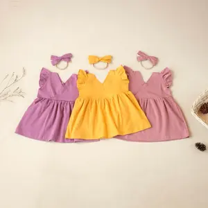 dress bayi gica bahan katun bonus headband nylon premium