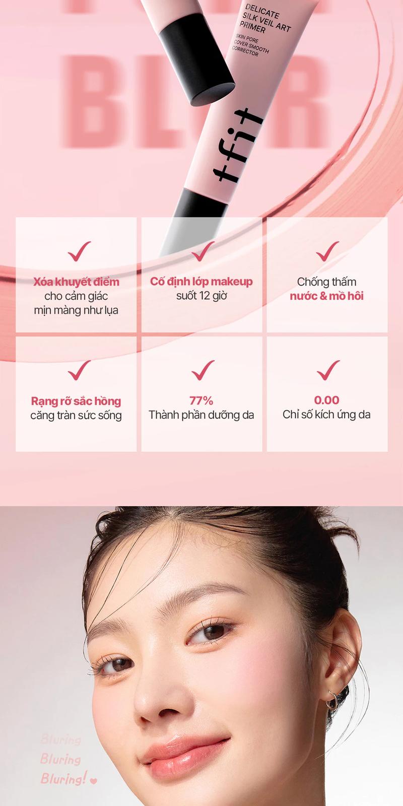 Product Introduction of Kem Lót TFIT Delicate Silk Veil Art Primer kiềm dầu, hỗ trợ hiệu chỉnh màu da mà không gây bí da 30ml 2