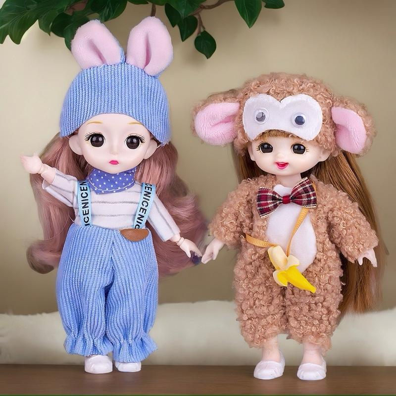 Búp bê 17cm đồ thú đồ chơi dễ thương quà tặng sinh nhật cho bé gái trang trí nhà cửa Toy