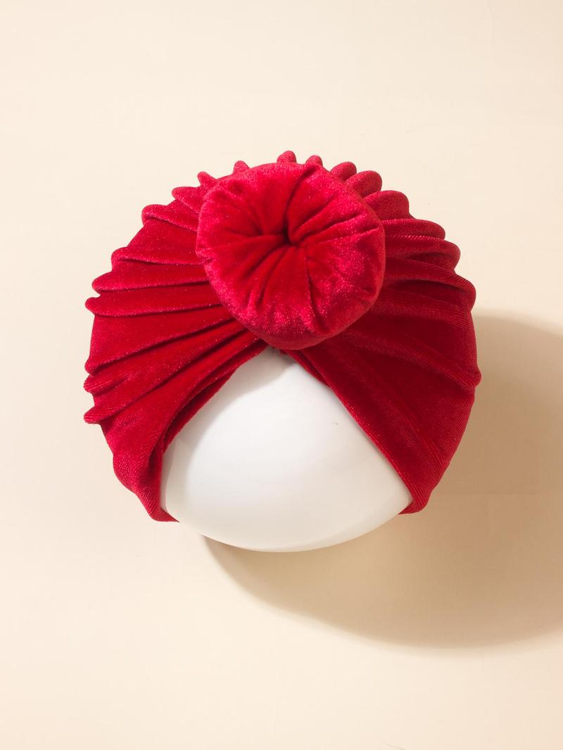 Product Introduction of Solid Color Baby Hat, Cute Soft Donut Decor Hair, Baby's Warm Tire Cap, Newborn Infant Kids Hat for Daily Wear 5