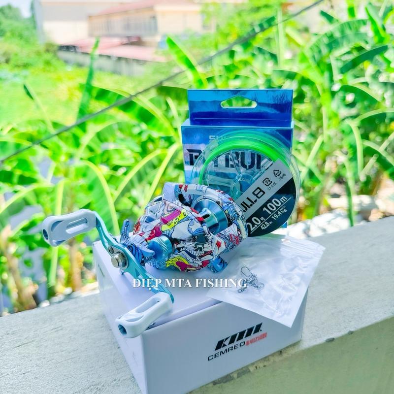 (TẶNG DÂY PITBULL X8 + KHOÁ LURE ) Máy câu cá lure Ngang -Có Tiếng Dragclick Cemreo KV limited nhúng sơn hoạ tiết hoạt hình game độc đáo (mỗi máy sẽ có chi tiết khác nhau) Đi Câu Bắt Cá Fishing Fish