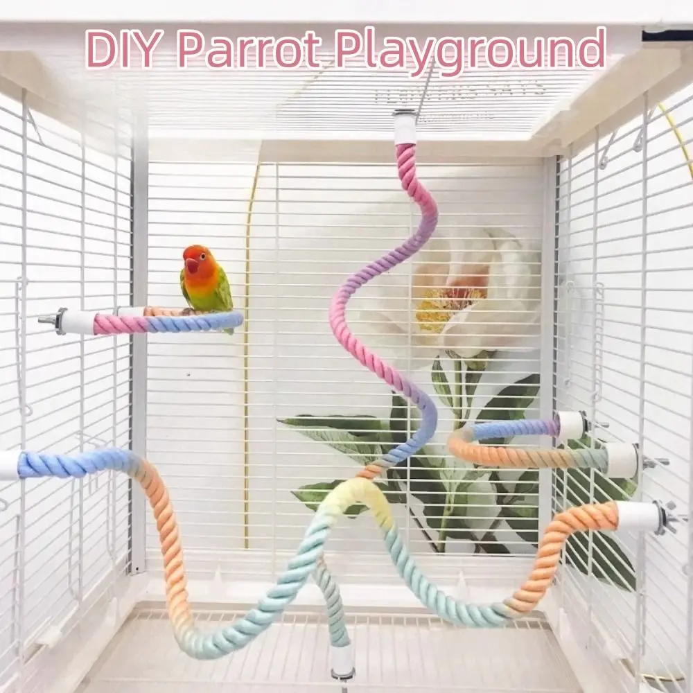 New Bendable Parrot Standing Stick Flexible Rack Multiple Size Paw Grinding Plush Pet Bird Training Toy for Parakeet