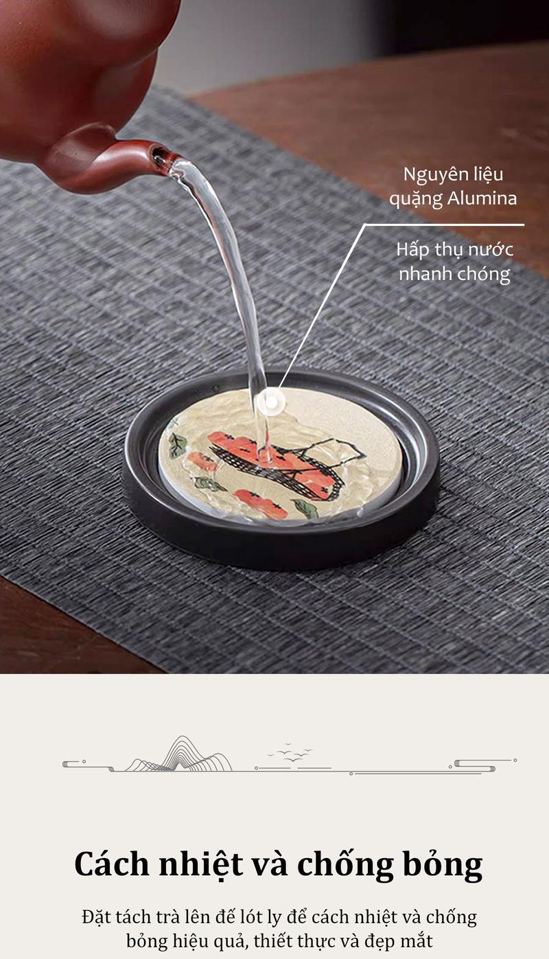 Product Introduction of Đế lót ly thấm nước 7.9cm Miếng lót cốc trà Đế để ly nước Tấm lót ly nhựa Đế Đựng lót ly FOFO 4