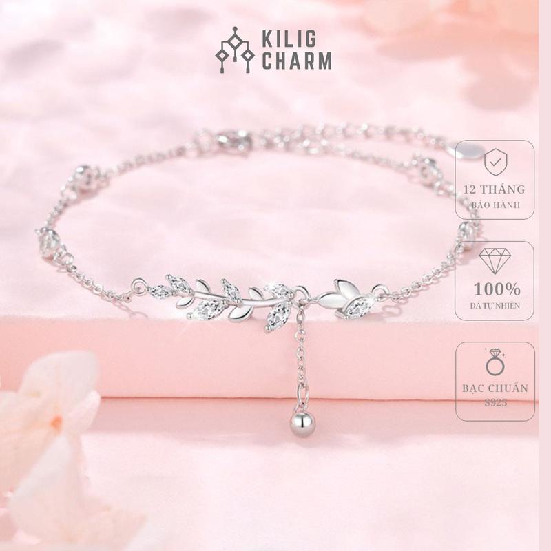 Lắc tay bạc S925 nữ charm hoa lá thiên nhiên vòng tay quà tặng nữ bảo hành 6 tháng KILIG CHARM-KC28