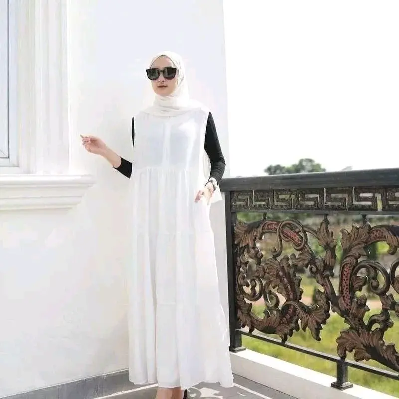 Innap Maxi/ Iner dress susun tanpanlengan