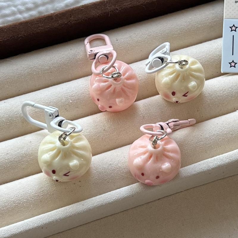 Product Introduction of Simulation Xiao Long Bao Keychain Piggy Bun Pendant Fun Quirky Backpack Pendant Couple Best Friend Gift 1