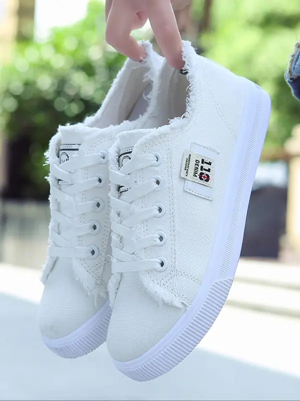 Women's Fashionable Lace Up Low Top Sneakers, Casual Comfortable Sports Shoes for Daily Wear, Female All-match Round Toe Shoes for Daily Wear 0