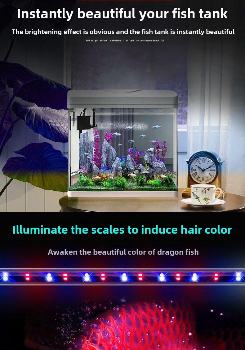 Product Introduction of Fish Tank Light LED Waterproof Lighting Aquarium Submersible Dragon Fish Light Super Bright Color Enhancing Small Tri-Color Fish Tank Light 17