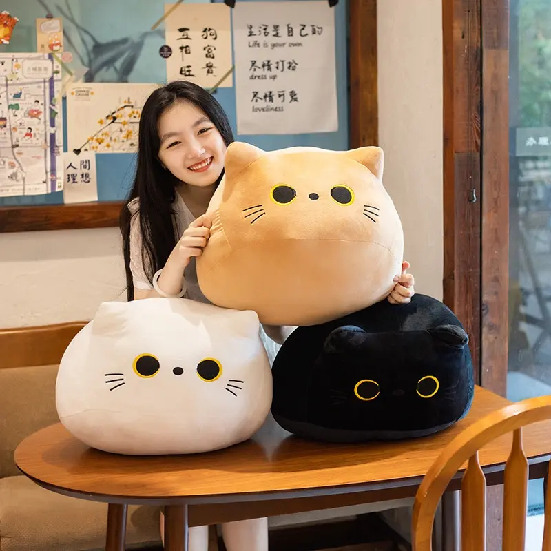 Ins Black Cat Plush Toy Cat Doll Small Pendant Cuddly Pillow Cushion Doll for Girl Gift