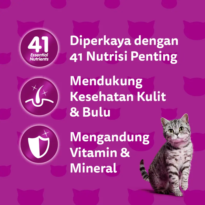 Whiskas Makanan Kucing Basah Pouch 80 gr - Isi 7 whiskas 3