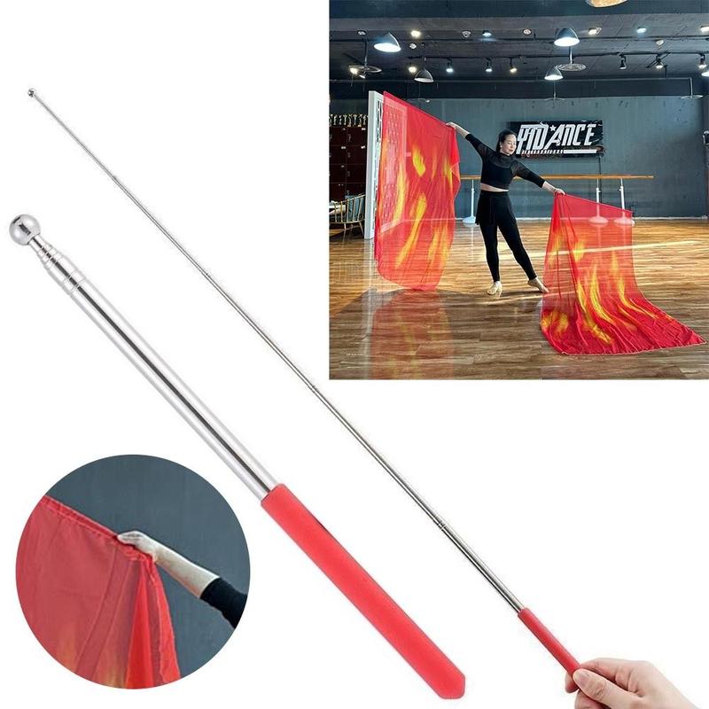 Product Introduction of toyour New with Telescopic Sticks Belly Dance Accessories Props Multicolor Scalable Rods Semi-circular Flags Portable Lightweight Dance Props Dance Party 15