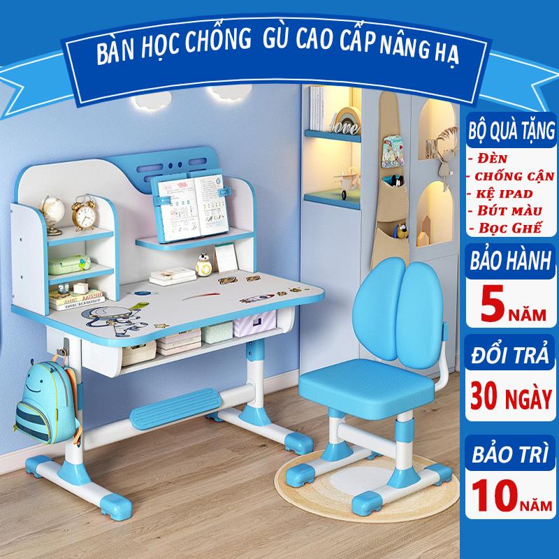 [ Size to 80cm kèm quà tặng] Bộ bàn học sinh chống gù chống cận thông minh cho trẻ em C05 có thể điều chỉnh độ cao bàn  học banho  cthong