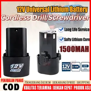 Baterai 12v Cordless Battery Batre Untuk Bor 12v Paket 1Pcs Baterai 12v + Charger Batrai Bor Cordless Yukido Termurah Bisa Juga untuk Batre Lithium 12Volt Baterai Mesin Pemotong Rumput Jet Cleaner