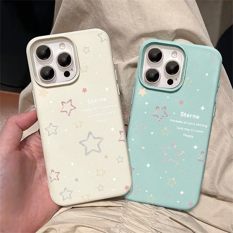 Ốp Lưng Silicon Mềm, Chống Mài Mòn, Họa Tiết Ngôi Sao Phong Cách Dễ Thương, Tương Thích Với IPhone14, 11, 12, 15, 16, 13Pro Max, XR, X, XS Max, 15 Plus, 7 / 8 Plus, SE 2020, Được Làm Bằng Chất Liệu An Toàn 7