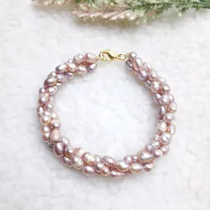BERSERTIFIKAT GELANG MUTIARA 3 LILIT GELANG FULL MUTIARA OVAL KECIL GELANG PESTA GELANG ANTI KARAT ZAMAN NOW