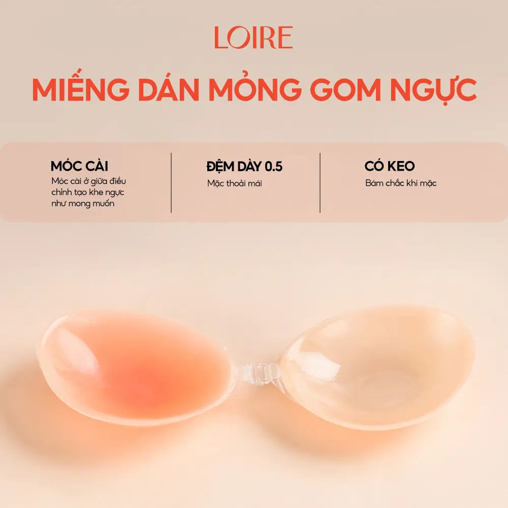 Miếng dán ngực đệm mỏng gom vòng 1 tự nhiên Loirechic MD23