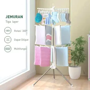 JEMURAN MENARA BAJU BAYI 3 SUSUN TRIPOD PUTAR