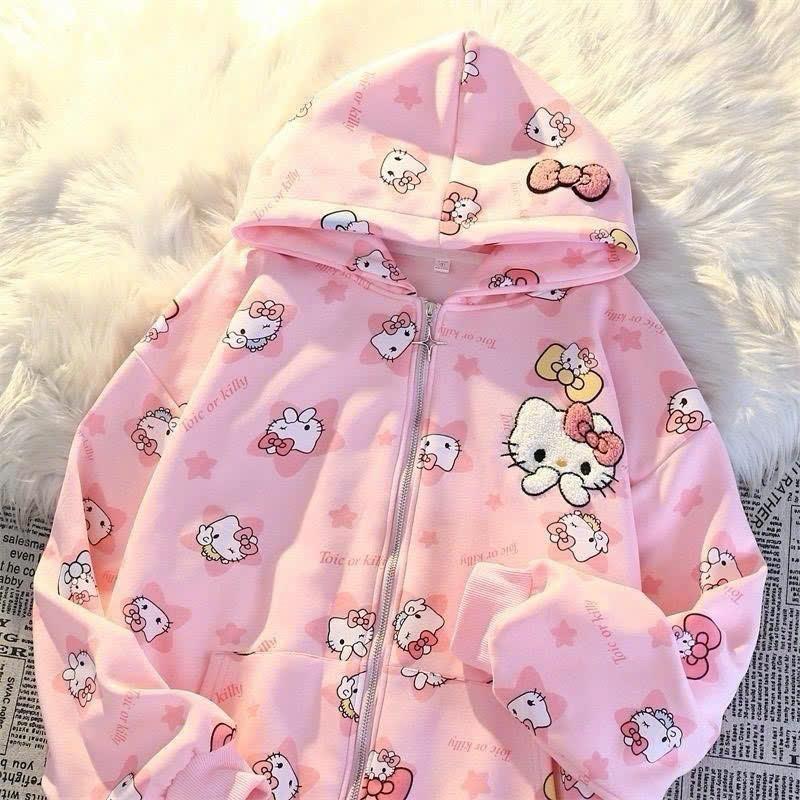 Product Introduction of ÁO KHOÁC NỈ  CÓ NÓN , IN FULL HÌNH KITY DỄ THƯƠNG CHO NỮ 8
