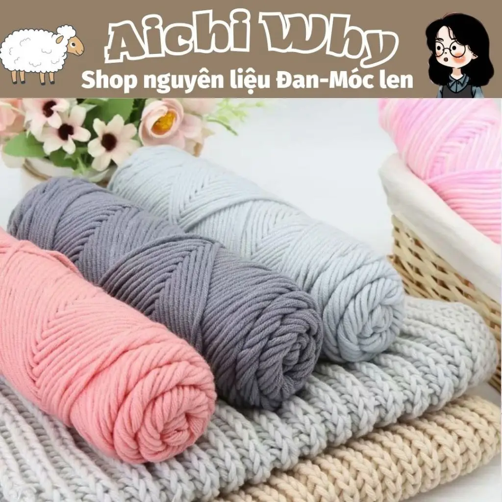 Len Cotton Love dùng đan khăn,áo 100g/1c nhiều màu - 1