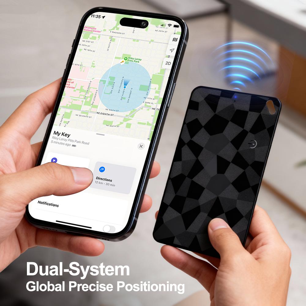 Wireless Charging Wallet Tracker Card Work with A-pple Find My App GPS Locator Ultra-thin Tracker Card For Luggage Keys Finder