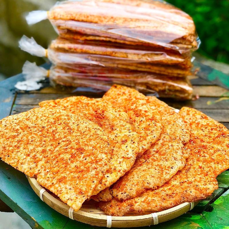 10 Bánh tráng dừa nướng sấy mắm tép combo anvat