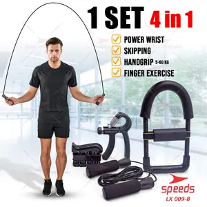 SPEEDS Alat Handgrip Fitness Set 5-60kg Power Wrist Skipping Finger Otot Portable Exercise Gym Satu Set 0009-8