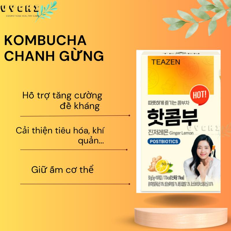 Trà Teazen Kombucha chanh gừng nhập khẩu Hàn Quốc