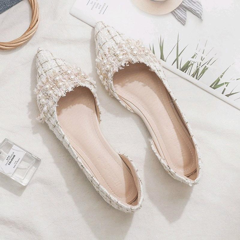 Giày búp vê GV cao cấp (phom 1.5 chân gầy chân Bt đặt lùi 1size giúp shop ạ) Nữ Giày Bệt 1