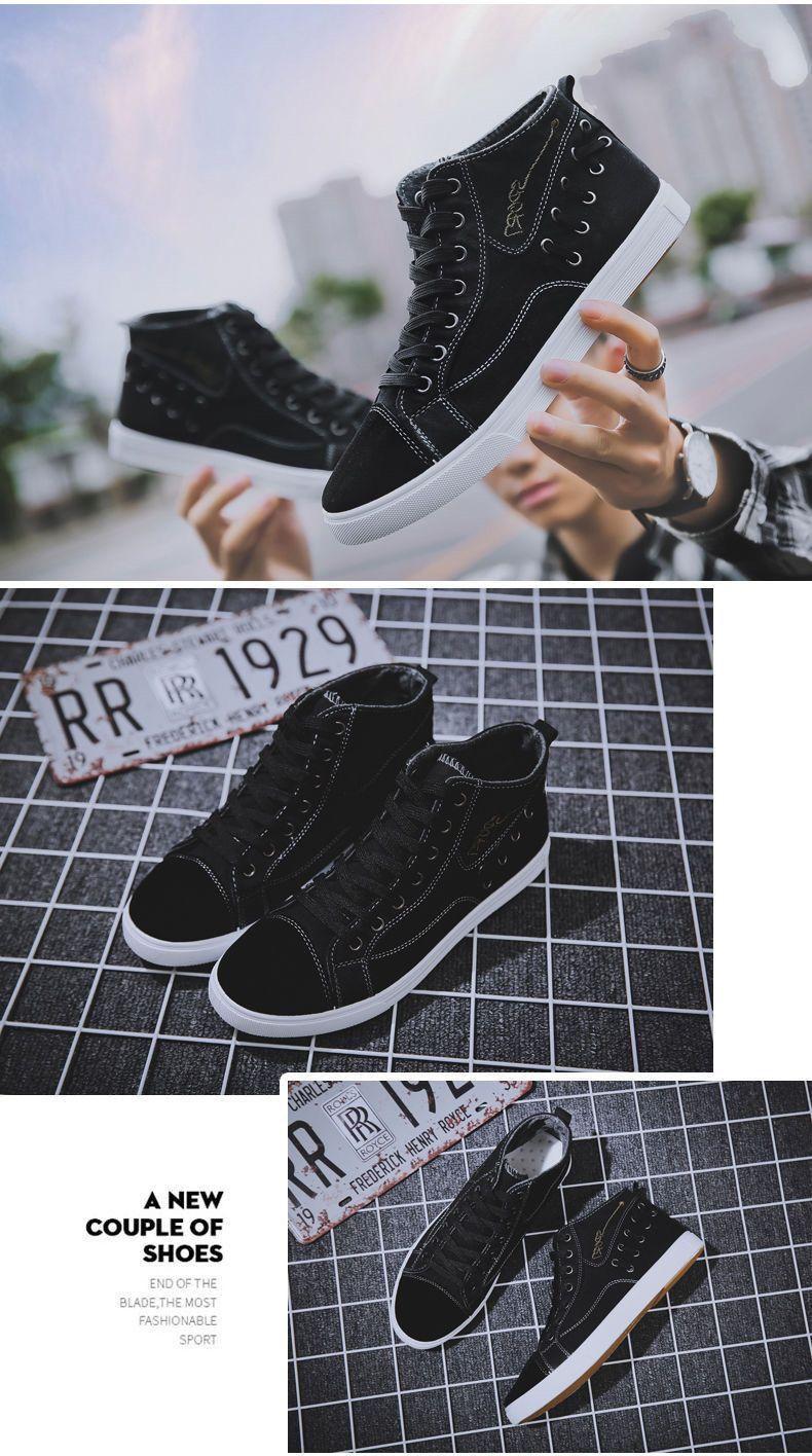 Product Introduction of รองเท้าผู้ชาย, คอลเลกชันฤดูใบไม้ผลิ, สไตล์เกาหลี, รองเท้าผ้าใบ, รองเท้าผ้าใบทรงสูง, รองเท้าผ้าใบทรงเดนิม, รองเท้าลำลอง, เหมาะสำหรับนักเรียน, รองเท้าสเก็ต, รองเท้าทันสมัยวินเทจ 14