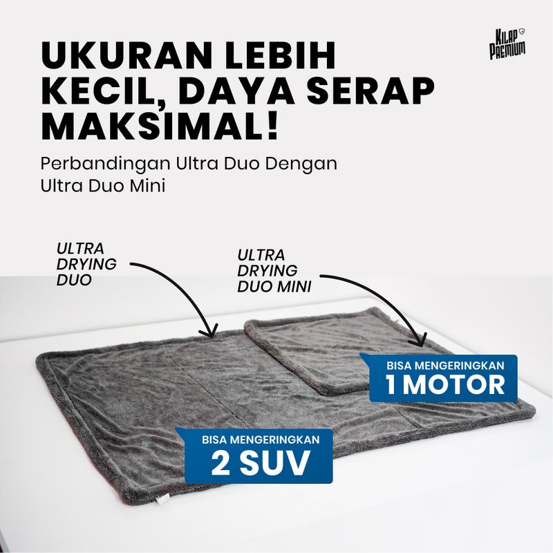 Product Introduction of Kilap Premium | Ultra Drying Duo Mini, Microfiber Drying Towel Cleaning Car & Motocycle, Lap Pengering Microfiber 2 Lapis Tebal Mini 2
