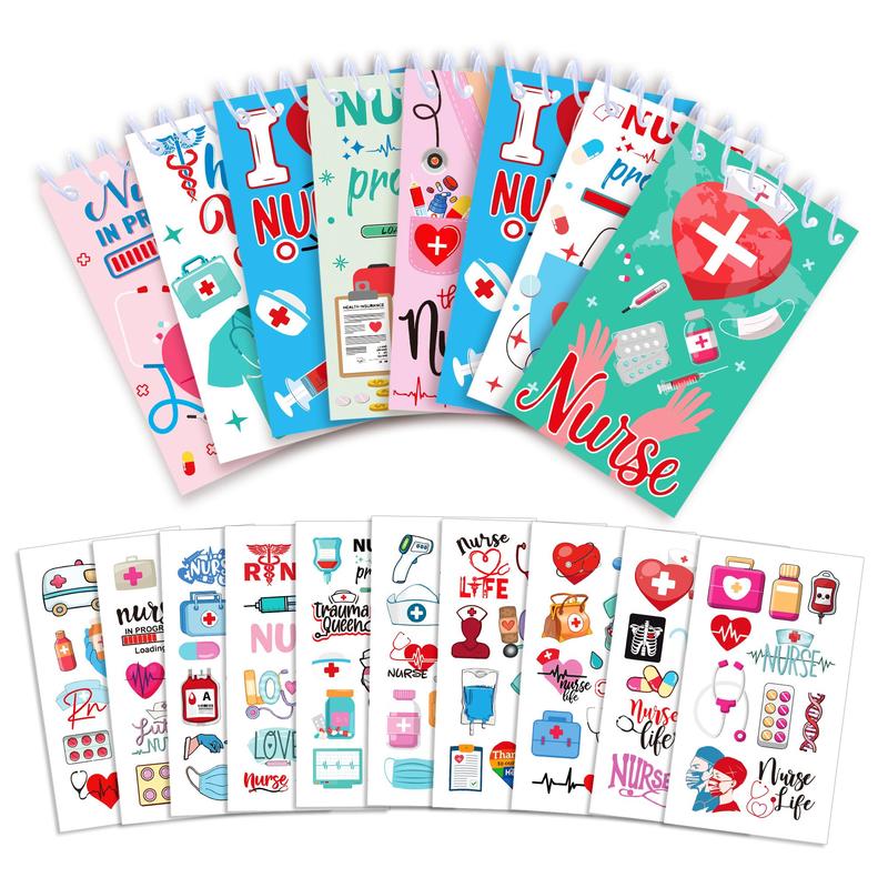 Product Introduction of Nurse Themed Mini Notepad, 24pcs/set Thank You Nurses Spiral Memo Pad, Pocket Notebook for Office Nursing Party Supplies 2