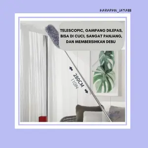 Kemoceng Teleskopik Telescopic 2.8 Meter Tarik Tekuk Flexibel Stainless