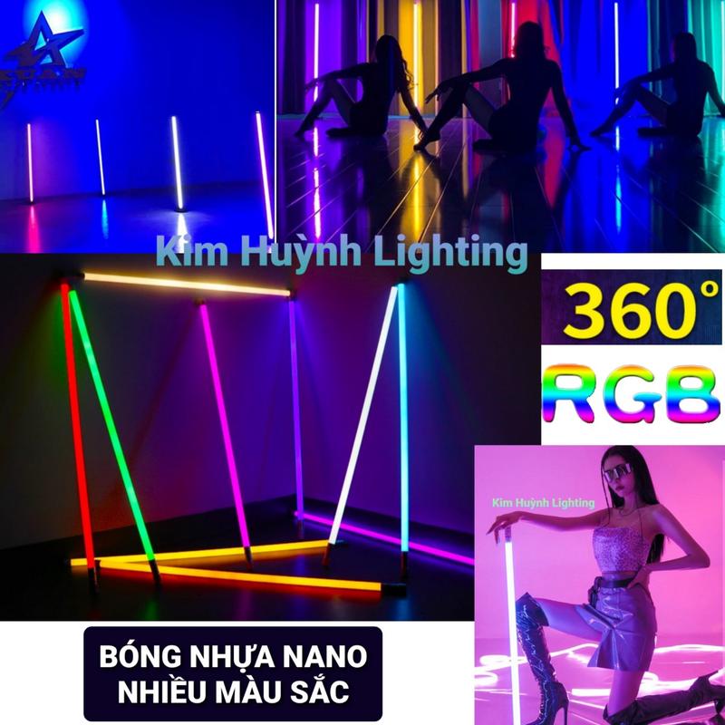 Bóng đèn led nhựa T8 nhiều màu quay clip đèn hắt trang trí quán cắm điện 220V