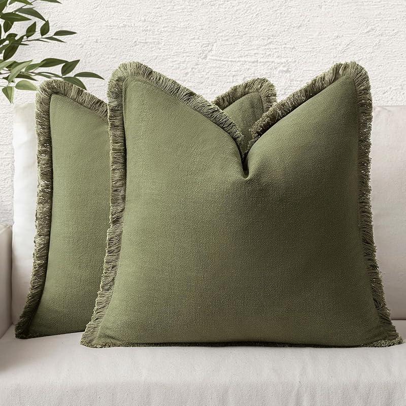 Olive green pillow fashion covers