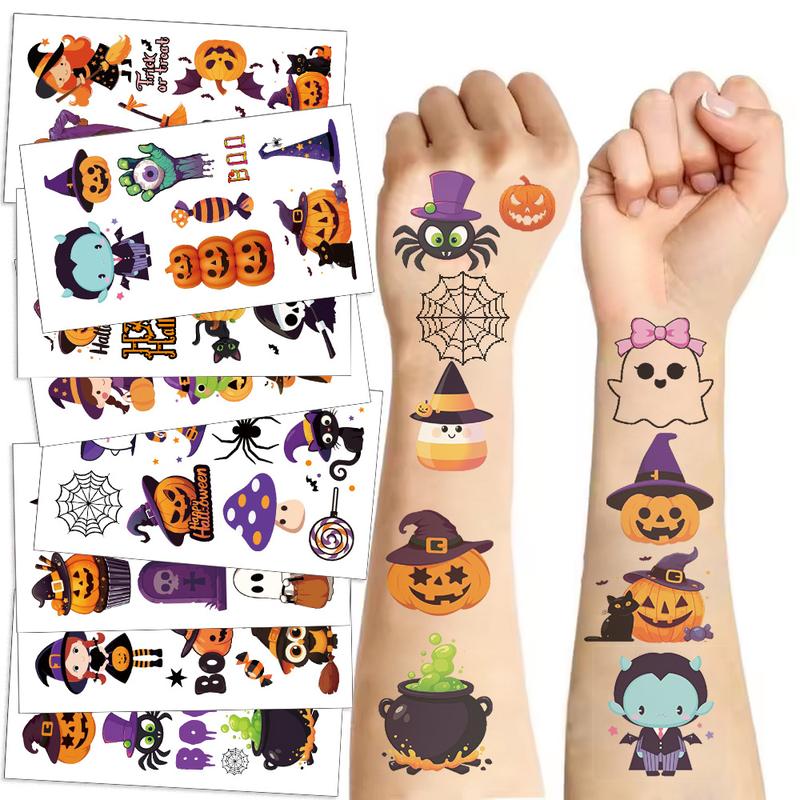 Miếng Dán Hình Xăm Bí Ngô Halloween 10 Tờ Hình Xăm Giả Tạm Thời Cho Cánh Tay Bàn Tay Và Cơ Thể Không Thấm Nước Thích Hợp Cho Trẻ Em Quà Tặng Đồ Chơi