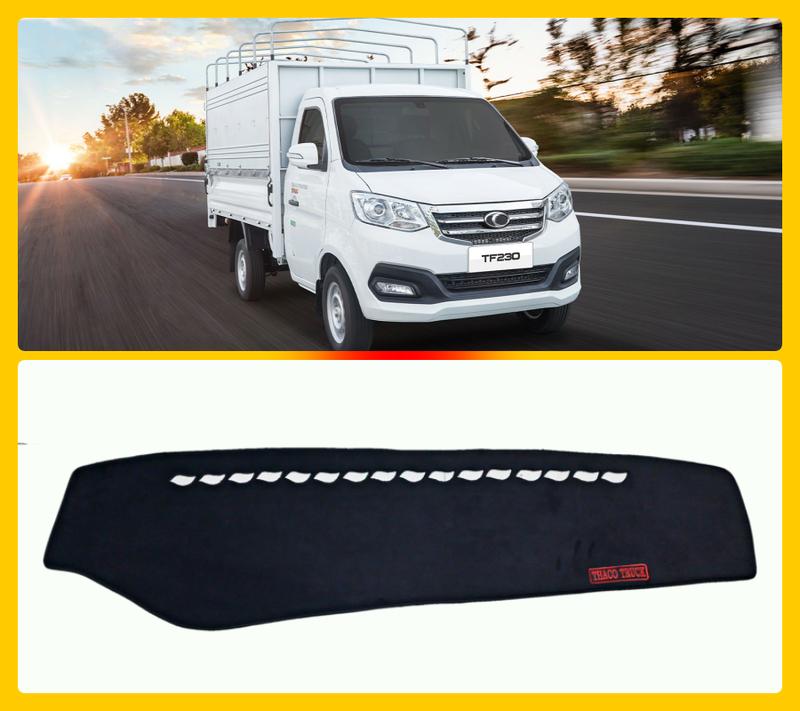 Thảm taplo xe tải Thaco Frontier TF230 TF220 loại nhung và da caro cacbon xưởng đo may taplo xe tải