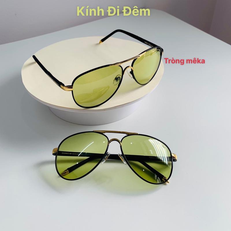  Kính Đi Đêm Đi Ngày Porsche_P8503 Tròng Vàng Chanh Gọng Phi Công Sang Trọng 