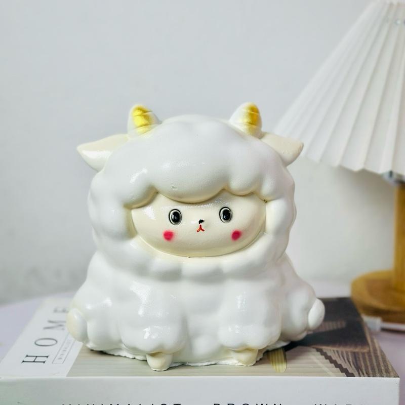   LỖ TRÒN  Ống tiết kiệm CỪU KUTE | Size NHỎ | Heo đất Lợn đất Ống heo đựng tiền decor trang trí Đồng heo  mini đính đá 