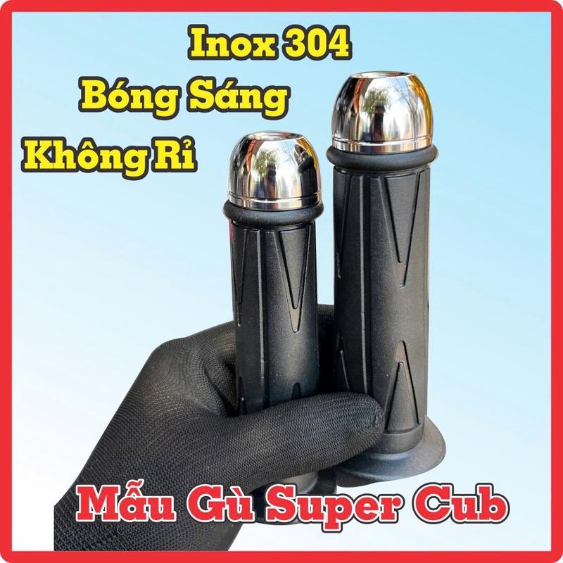 Gù Inox 304 Mẫu Super Cub Tặng Kèm Bao Tay Gắn Cho Các Dòng Xe Phụ Kiện Phụ Tùng Lưu ý Ex 155 và Sonic Ghi chú thêm nhôm lớn - Ab 16-24 và Vision 20-24 không gắn được 150 xemay exciter 2010 gùino x304