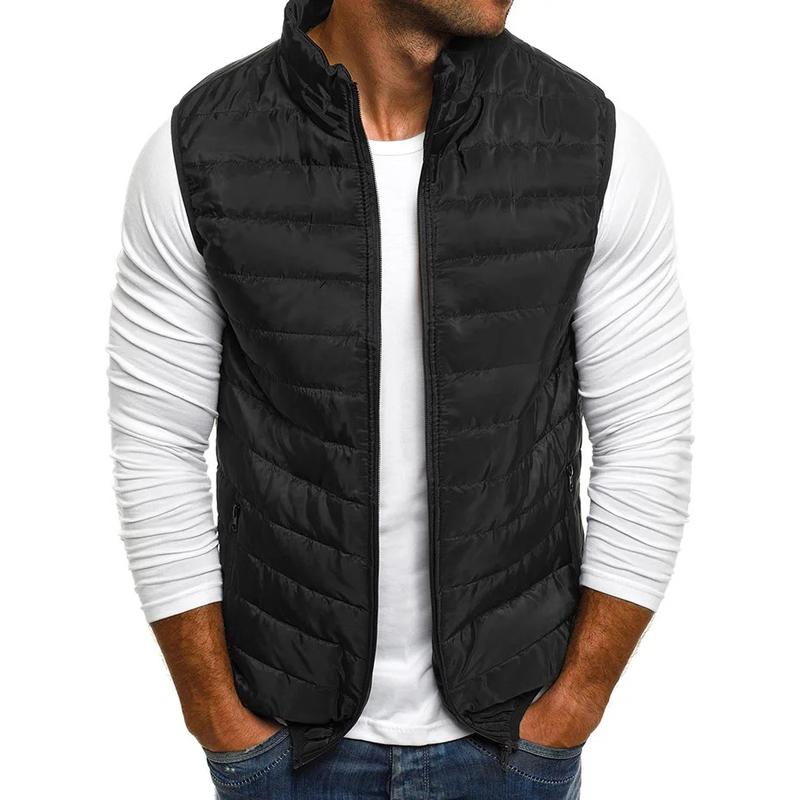 Product Introduction of Aiwetin Men' Sleeveless Vest Jackets Winter Fashion Male Cotton-Padded Vest Coats Men Stand Collar Warm Waistcoats Clothing 5XL 3