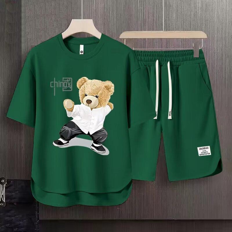 Sportswear Suit Men's Summer Short-Sleeved T-shirt Basketball Jersey Casual Shorts Two-Piece Korean Style Trendy 2025 4
