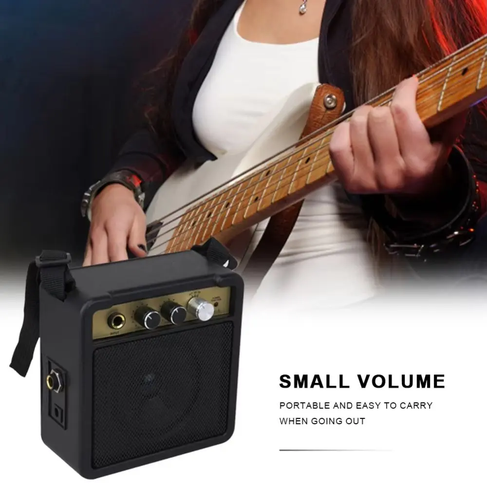 Loa Amp guitar, 5W, Chất lượng cao, Tiêu thụ điện năng thấp, có kẹp lưng, Bộ khuếch đại guitar Acoustic Âm lượng có thể điều chỉnh Loa Bass Điện