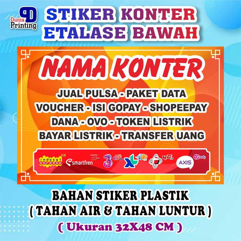 Stiker konter bawah etalase - POSTER TOKO - pakai nama kontermu sendiri- stiker anti air - tahan luntur - size 32x48 cm 4