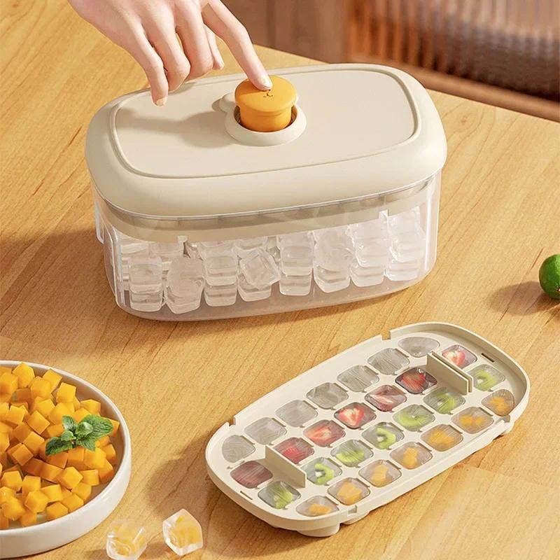 28Grids Ice Cube Tray Press Type Ice Block Mold for Home Storage Making Mold Summer Ice Maker Kitchen Sealed Maker 3