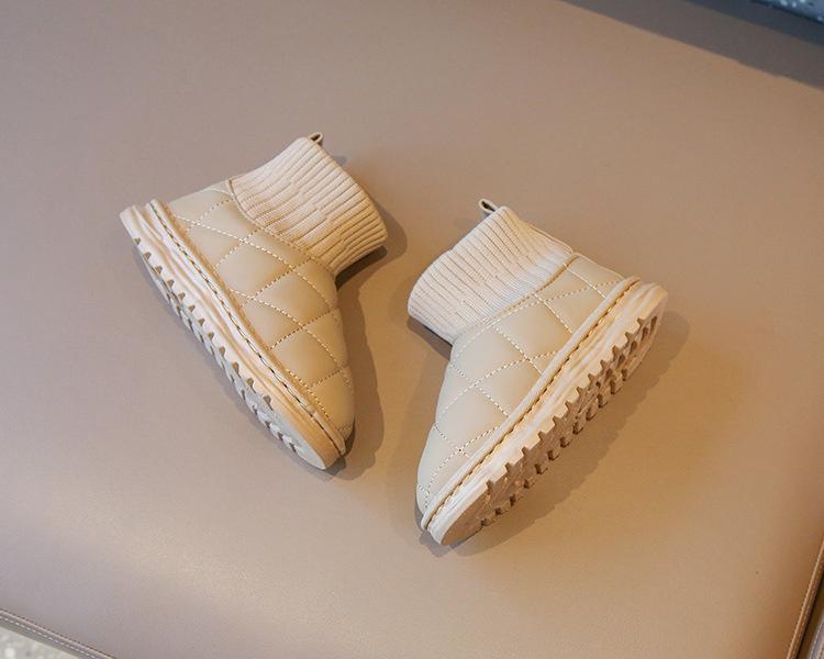 Product Introduction of Children's snow boots for winter, boys' short boots with thick fleece, girls' cotton boots, socks, big children's sports shoes 16