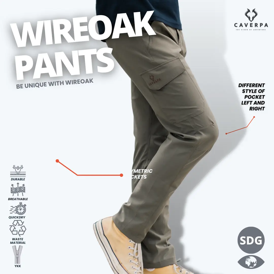 Celana Panjang Outdoor Caverpa Wire Oak Slim-fitting pants pria