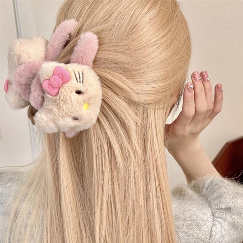 Kẹp Cá Mập Nhồi Bông Hello Kitty, Mô Hình Anime Sanrio, Phụ Kiện Tóc Cô Gái Ngọt Ngào Y2K, Kẹp Tóc Cổ Điển Hoạt Hình Kawaii, Thích Hợp Làm Quà Tặng Bạn Gái 4