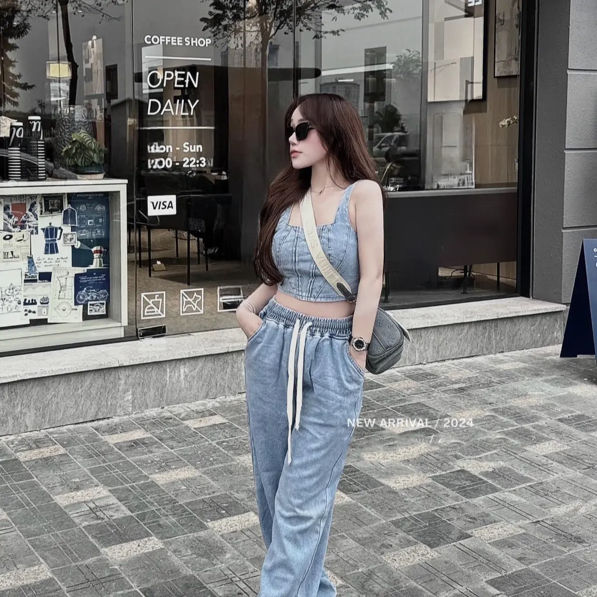 Set Áo Croptop Quần Jean hot new