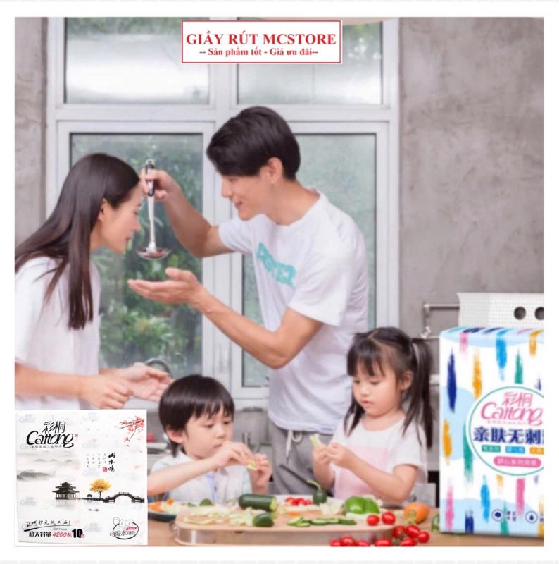 Product Introduction of [3 bịch-30 gói] miễn Ship, Giấy Ăn Caitong trắng, làm từ bột gỗ nguyên sinh, đạt tiêu chuẩn nội địa Trung, an toàn và tiện lợi, Giấy Rút Đa Năng 3